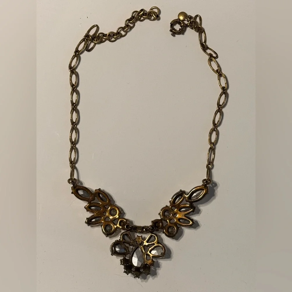 Gold-Tone Clear Crystal Statement Necklace - Women Jewelry